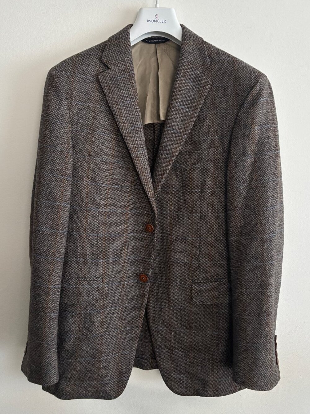 $1500 Samuelsohn Wool Cashmere Brown Check Tweed Sport Coat/ Blazer -39 (38-40)